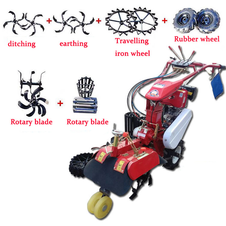 Factory Direct Supply Walking Tractor Mini Cultivator Power Agriculture Rotary Tiller Blades Riding Cultivators Tiller Rotary