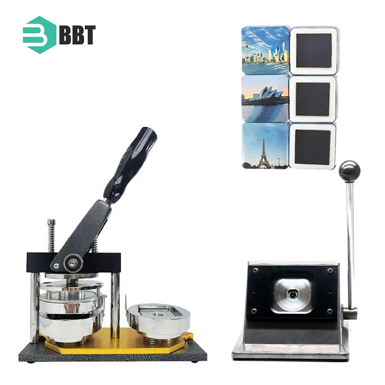 Badge Making Machine+Cutter +100 Pcs Fridge Magnet Material Square 50*50Mm Button Maker Machine