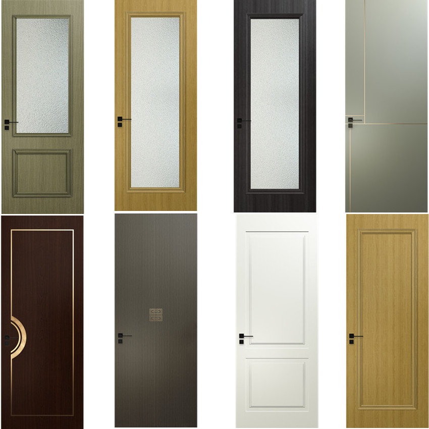 Wooden Plastic Panel Wpc Door Design waterproof and fire resistant wpc door