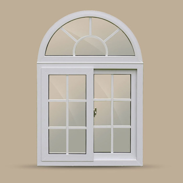 upvc pvc sliding window with grill European style with decorative strips 3 track upvc sliding window with mosquito net