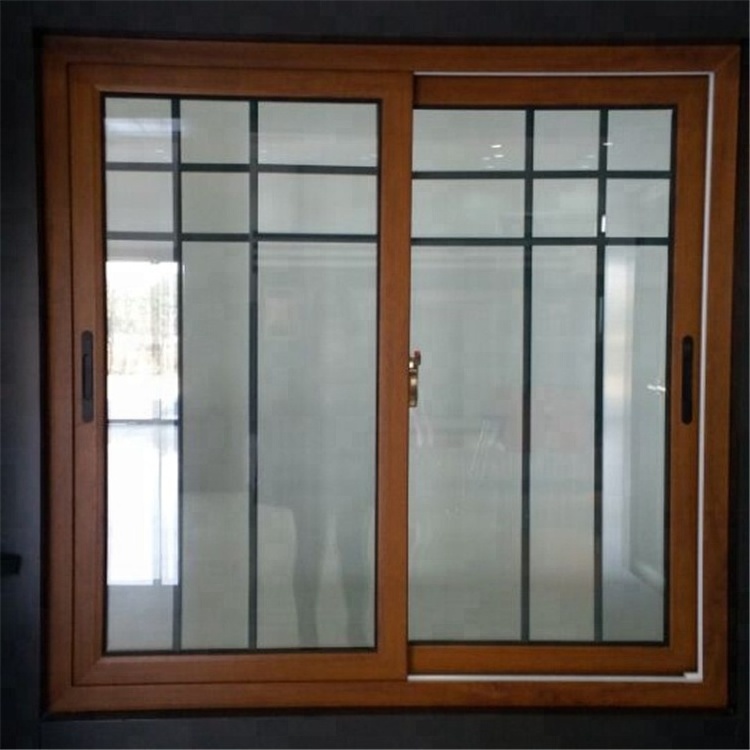 upvc pvc sliding window with grill European style with decorative strips 3 track upvc sliding window with mosquito net