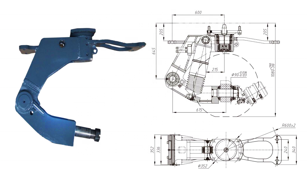 Special  Self-Steering Hydraulic Swinging-Arm Short Nicholas Goedhof Axles For Semi-Trailer