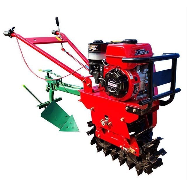 Farm Mini Diesel walking hand tractor tiller Rotary Plough Machine also named Crawler type micro-tiller