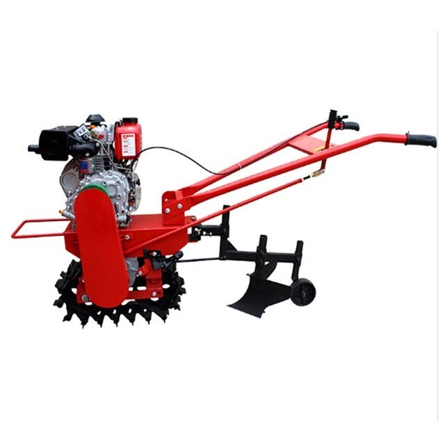 Farm Mini Diesel walking hand tractor tiller Rotary Plough Machine also named Crawler type micro-tiller