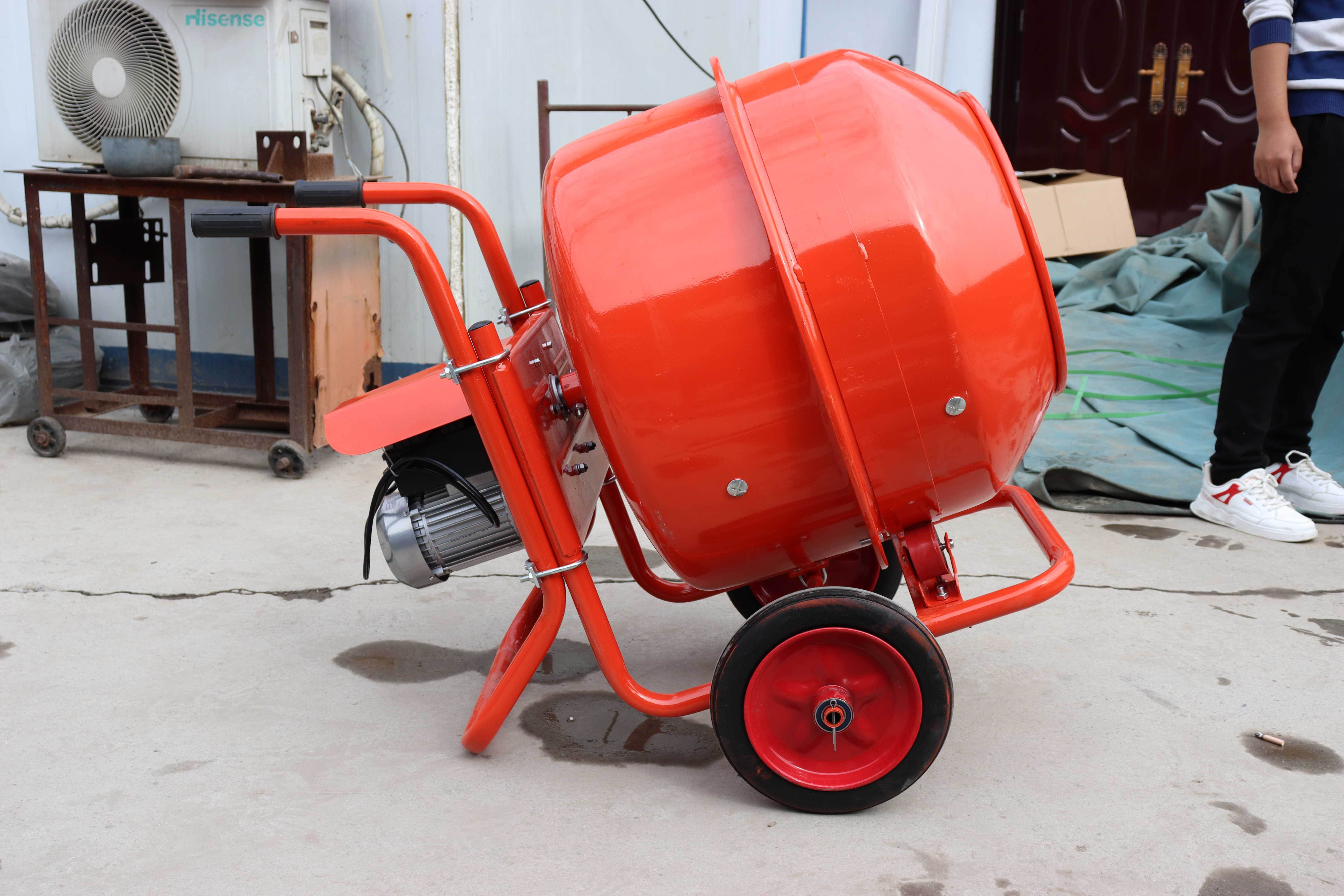 140L handle push mini cement beton mixer portable concrete mixer for sales hand push mortar mixing equipment