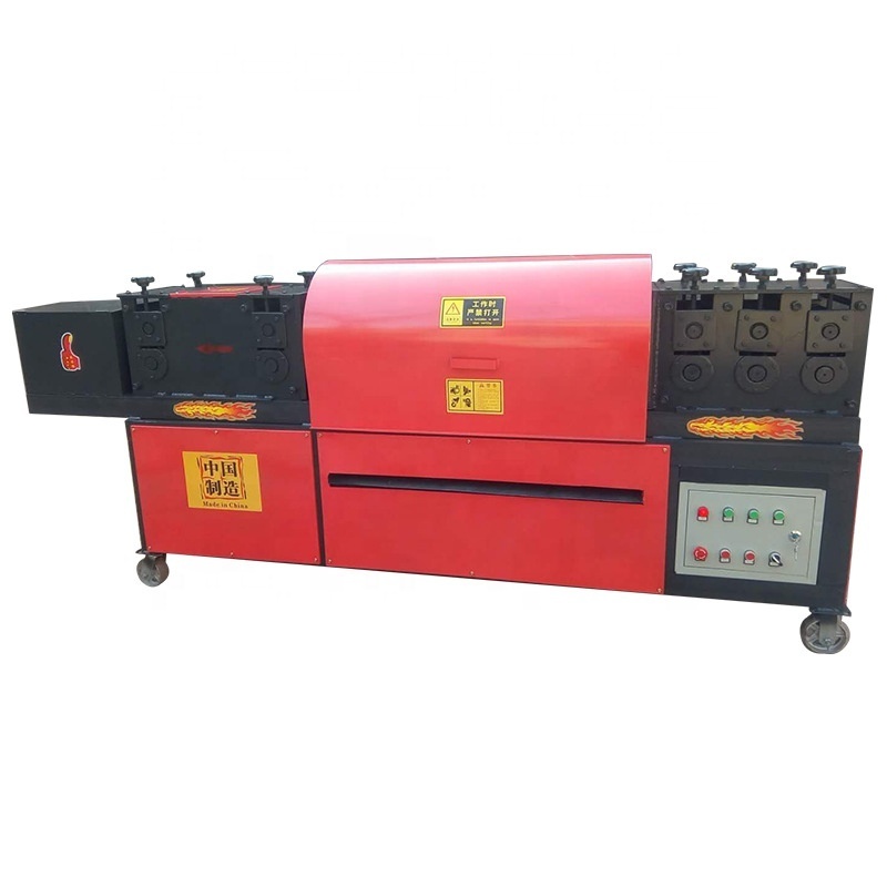 25 / 32 / 48 mm steel pipe wire straightening machine scaffold used iron round pipe straightener and deburing machine