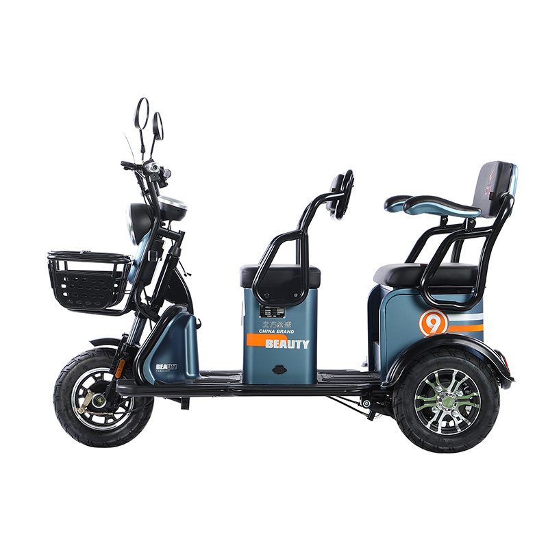 Leisure Small 3-wheeled Electric Moped Bike Two Seater Tricycle For Aged Adult