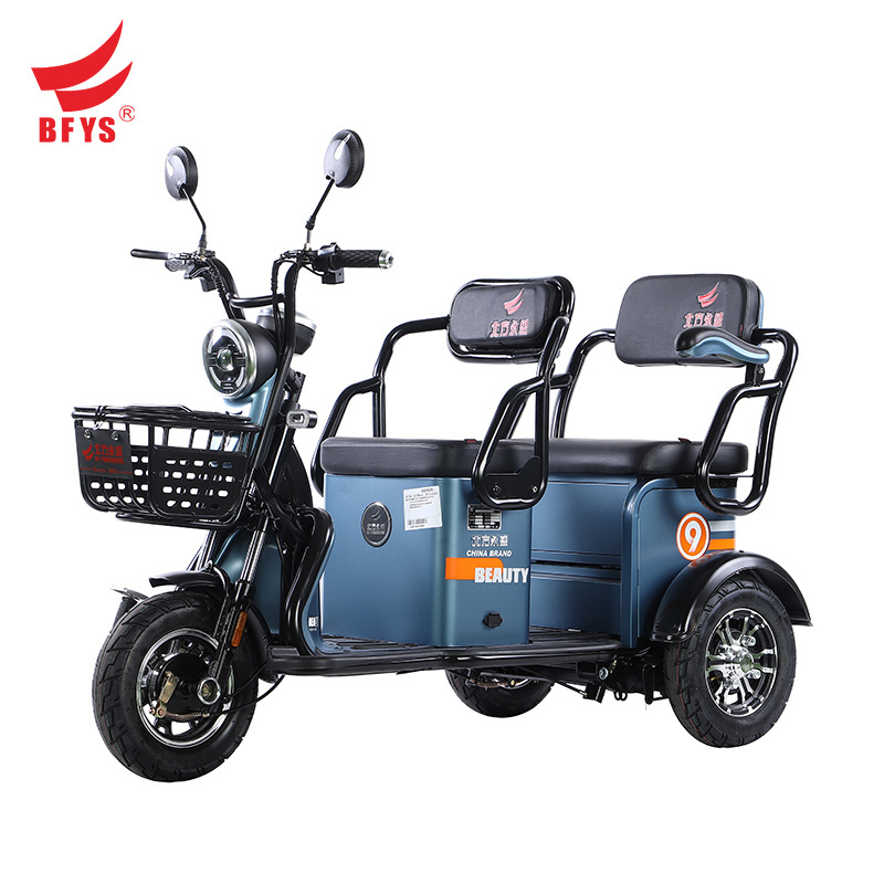 Leisure Small 3-wheeled Electric Moped Bike Two Seater Tricycle For Aged Adult