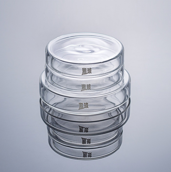 Laboratory 90mm 10mm Disposable Sterile Glass Petri Dish For High School