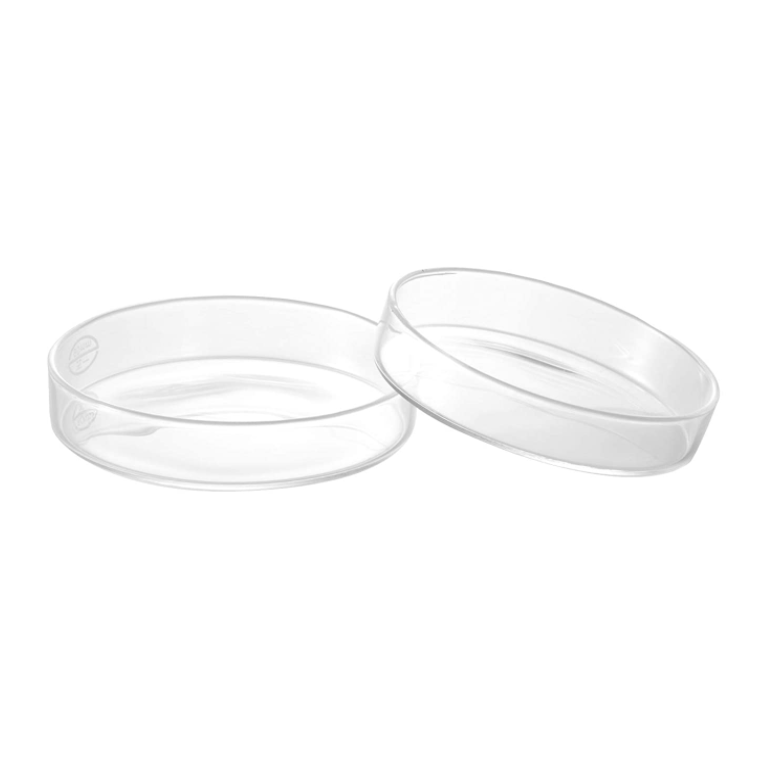 Laboratory 90mm 10mm Disposable Sterile Glass Petri Dish For High School