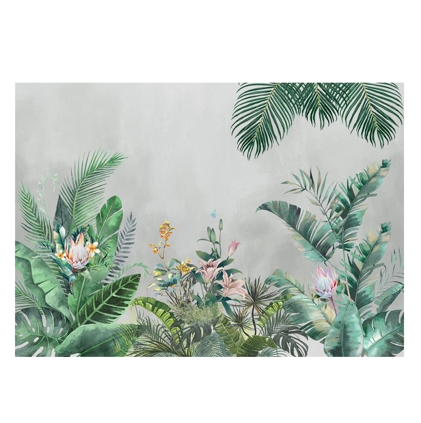 New arrival 3D Wall Sticker 3d fabric wall stickers matte wallpaper rolls Southeast Asia Tropical Rain Forest wallpaper