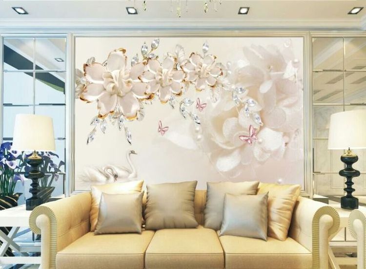 Customized Diamond Painting of luxury  Wallpaper Home living room Decor TV background decorative wallpaper