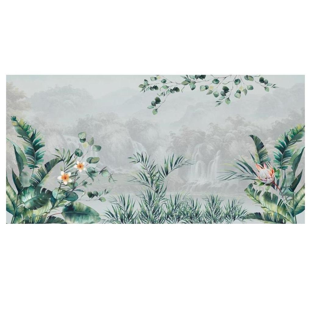 New design living room decoration mural pvc waterproof self adhesive wallpaper tropical forest wall paper