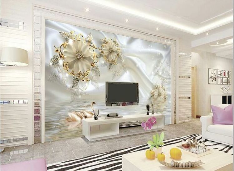 Customized Diamond Painting of luxury  Wallpaper Home living room Decor TV background decorative wallpaper