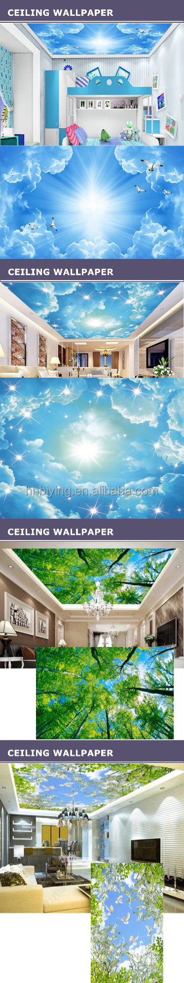 Custom Ceiling Mural Wallpaper 3D Living Room Kids Bedroom Ceiling Wallpaper 3d Mural Peel and Stick Wallpaper