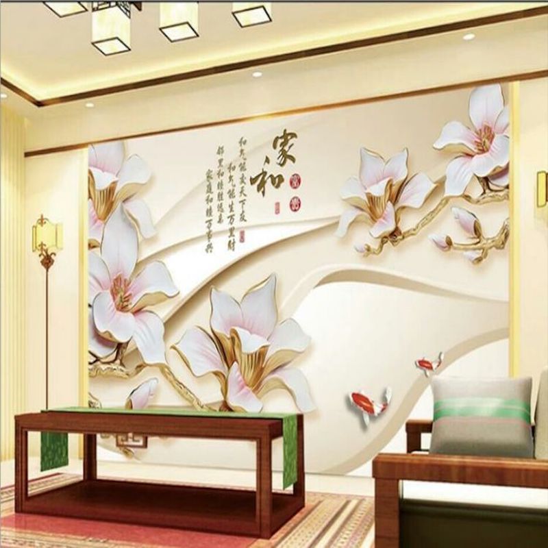 Luxury Custom PVC Wallpaper for Home Decoration gilt flower design Chinese Style self-adhesive Wallpaper