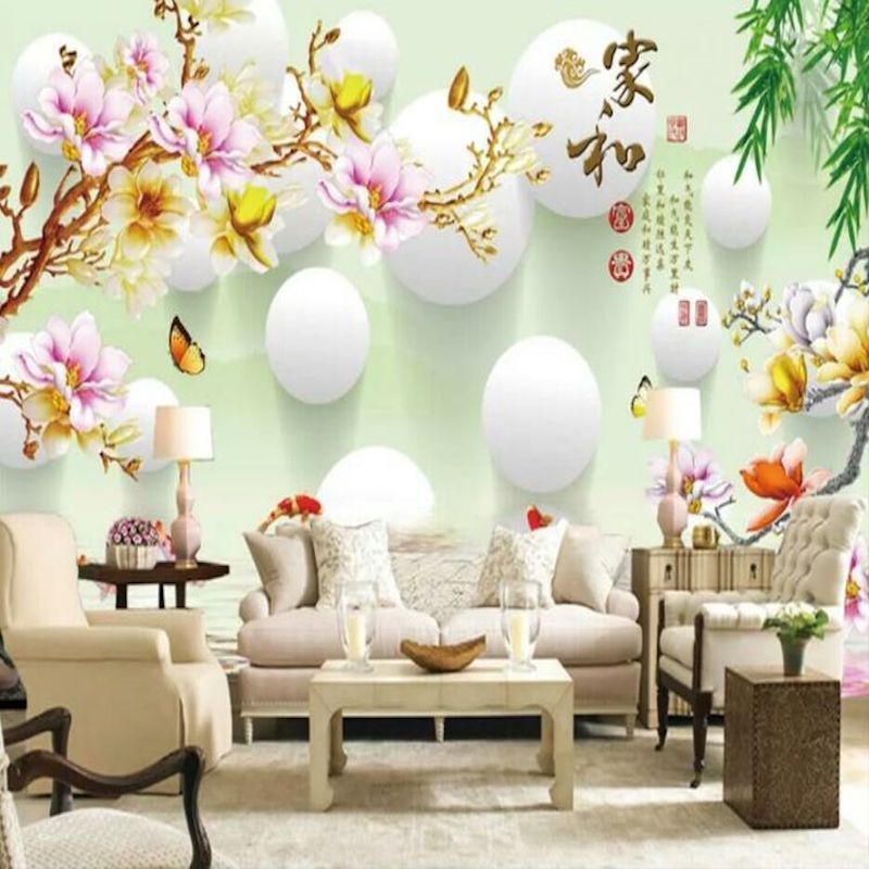 Luxury Custom PVC Wallpaper for Home Decoration gilt flower design Chinese Style self-adhesive Wallpaper