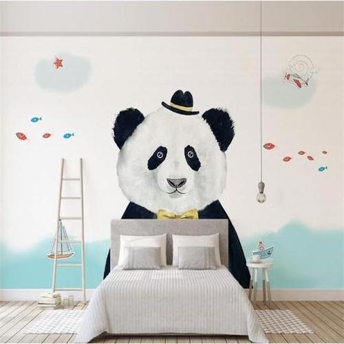 Home Decoration Wallpaper Living Room 3D Wild Animal Peel Stick Wallpaper Children's Bedroom Cute Wallpaper Sticker Rolls