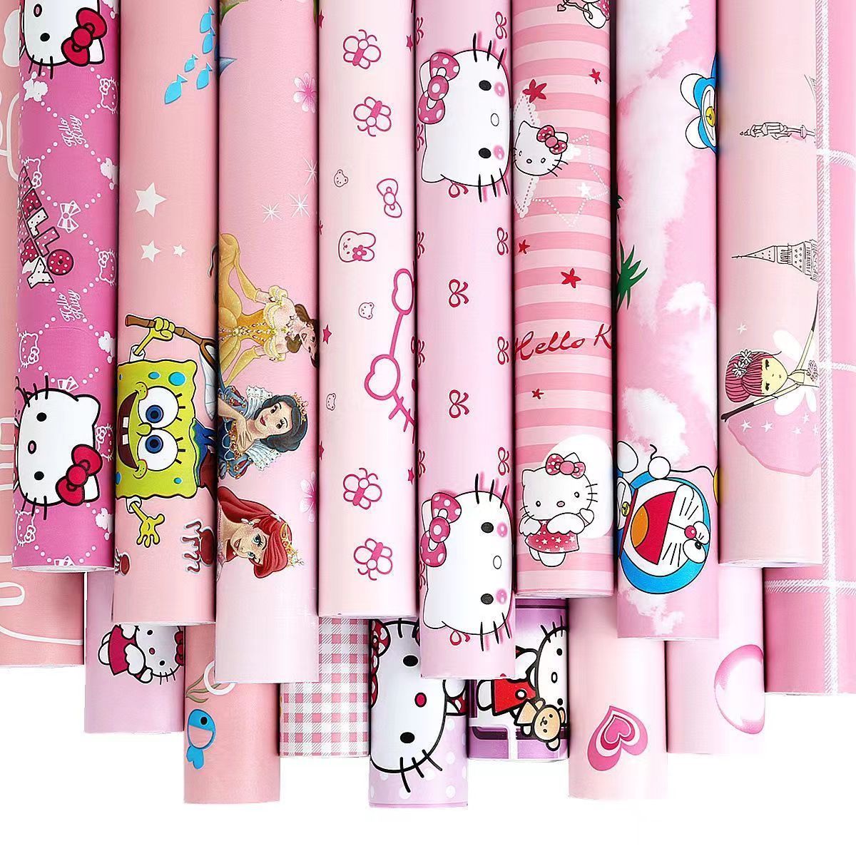 Pink  Wallpaper Girl's room Decoration Patterns can be customized Pink Peel And Stick Wallpaper Rolls