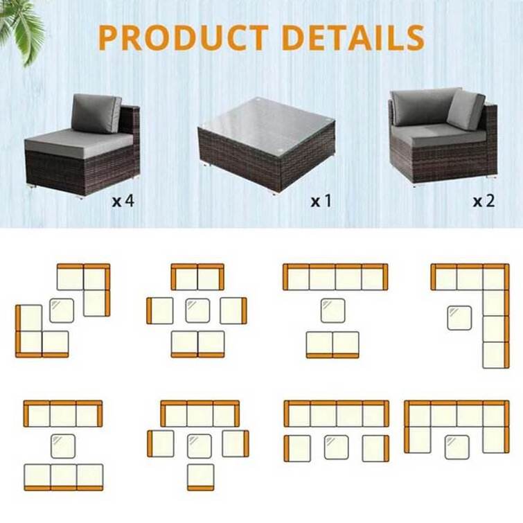 PP PE Natural Wicker Outdoor Table Living Turkey Prices Balcony Garden Terrace Lounge Set Mesas Plegables Rattan Furniture Sofa