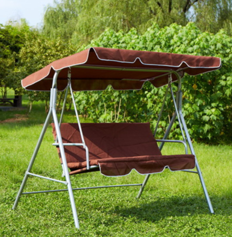 3 seater swing chair with sun shade canopy hammock 140g polyester for pools plazas garden terrace backyard customization accept