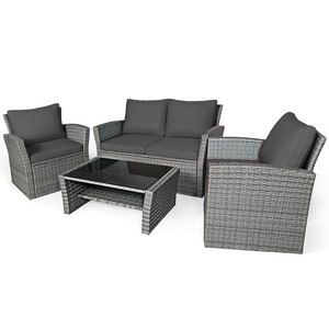 Thick And Durable Rattan Cushion Included Easy To Clean Hand Woven Modern Outdoor Furniture