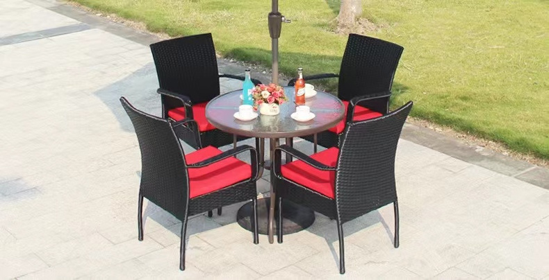 Stackable Indoor Outdoor Wicker Dining Chairs with Arms Fade Weather-Resistant Steel Frames Black Brown Rattan Furniture cebu