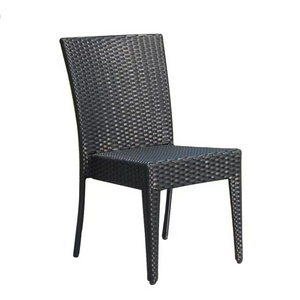 Stackable Indoor Outdoor Wicker Dining Chairs with Arms Fade Weather-Resistant Steel Frames Black Brown Rattan Furniture cebu