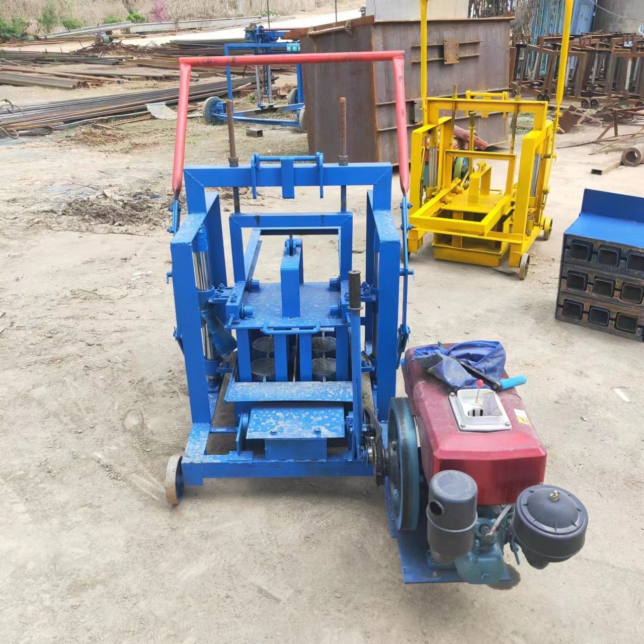 Cement Solid Brick Making Machine Diesel Engine Machine Block Manual Block Machine in Africa