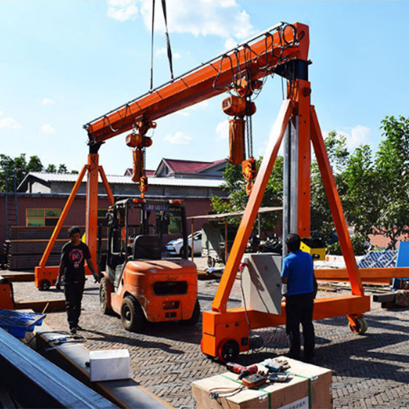 1 2 3 5 Ton Outdoor Small Workshop Mobile Gantry Crane A Frame Gantry Crane