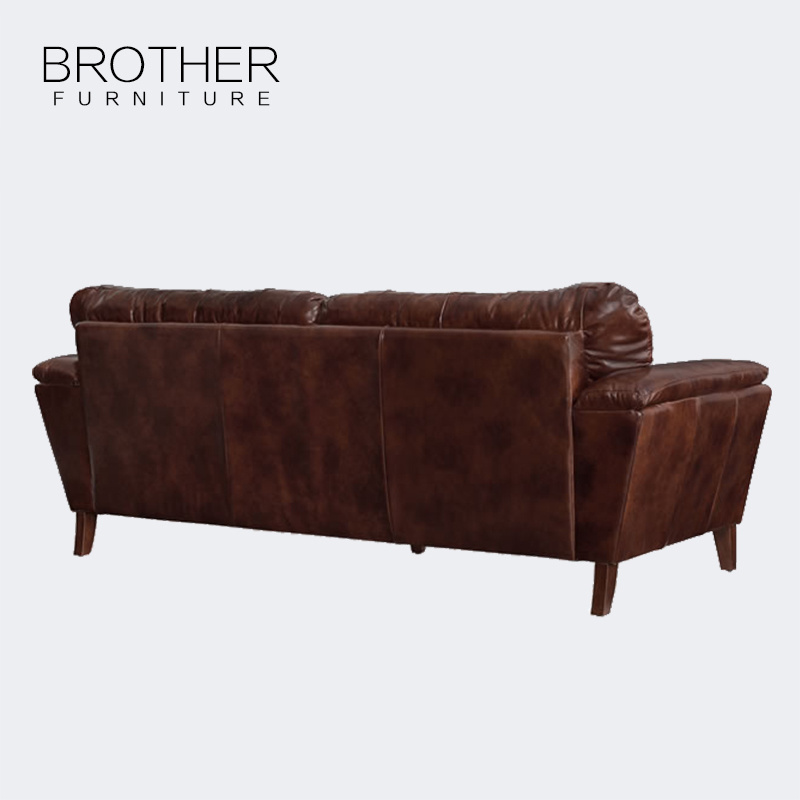 Luxury furniture germany style brown relax 3 seat leather sofa living room furniture sectional sofa