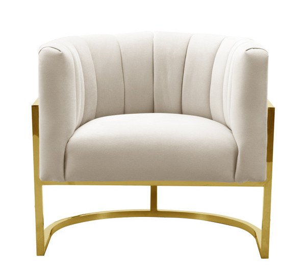 Modern coffee table sofa and loveseat furniture armchair gold stainless frame white velvet accent chair