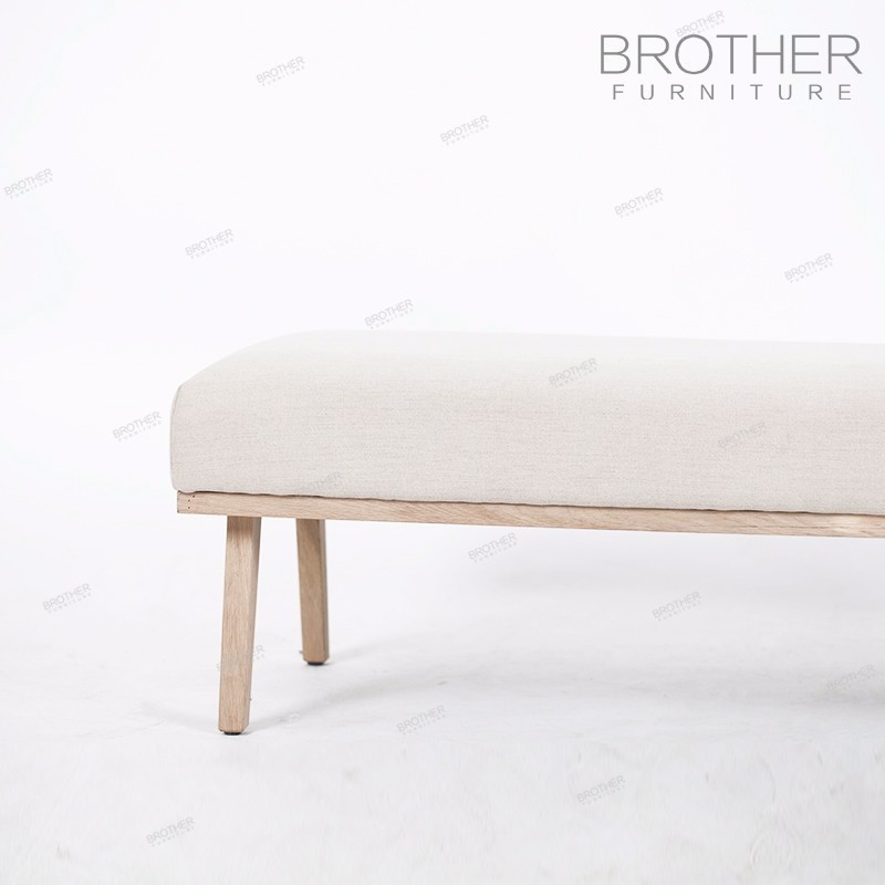 Simple design wooden foot sofa public wooden long 3-seater waiting bench chair