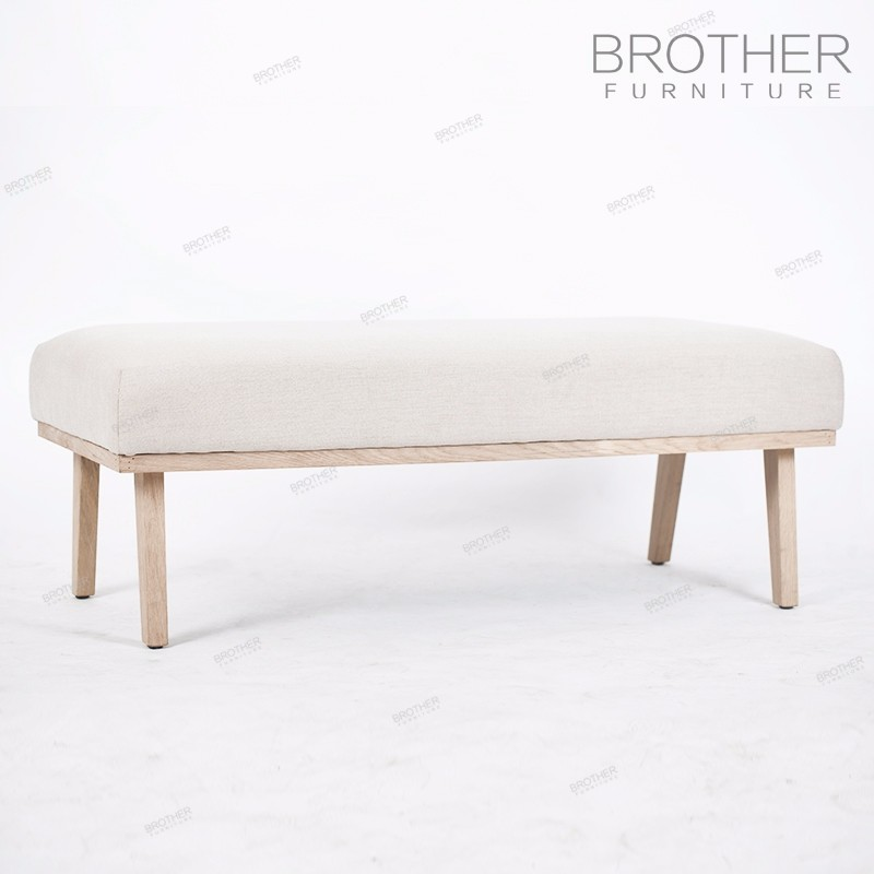 Simple design wooden foot sofa public wooden long 3-seater waiting bench chair