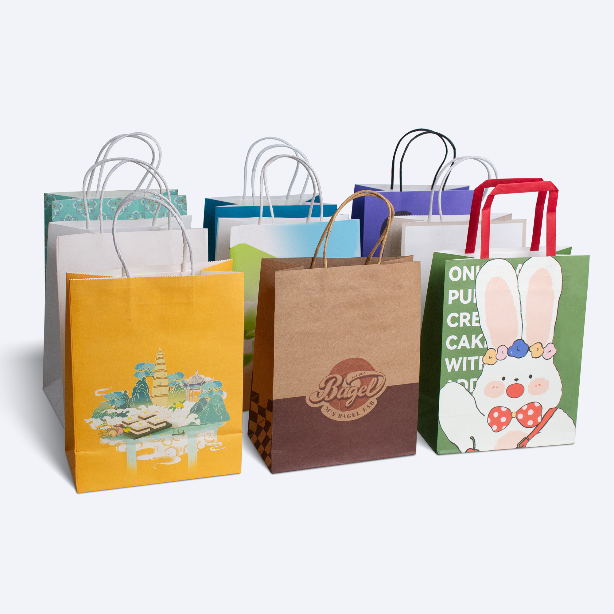 Kraft Paper Bag for Fast Food Takeaway Clothing Packaging Bags Drawstring Shoes and Clothing Packaging Shopping Gift Retail Bags