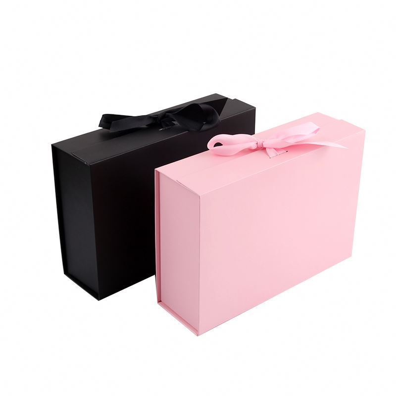 Custom Logo Collapsible Rigid Cardboard Hat Handbags Shoe gift box With Folding Magnetic Closure packaging boxes