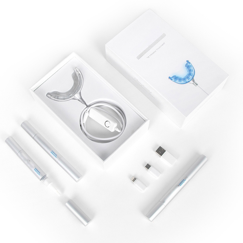 Wholesale Blue Light Therapy Wireless Teeth Whitening Kit with gel for home use