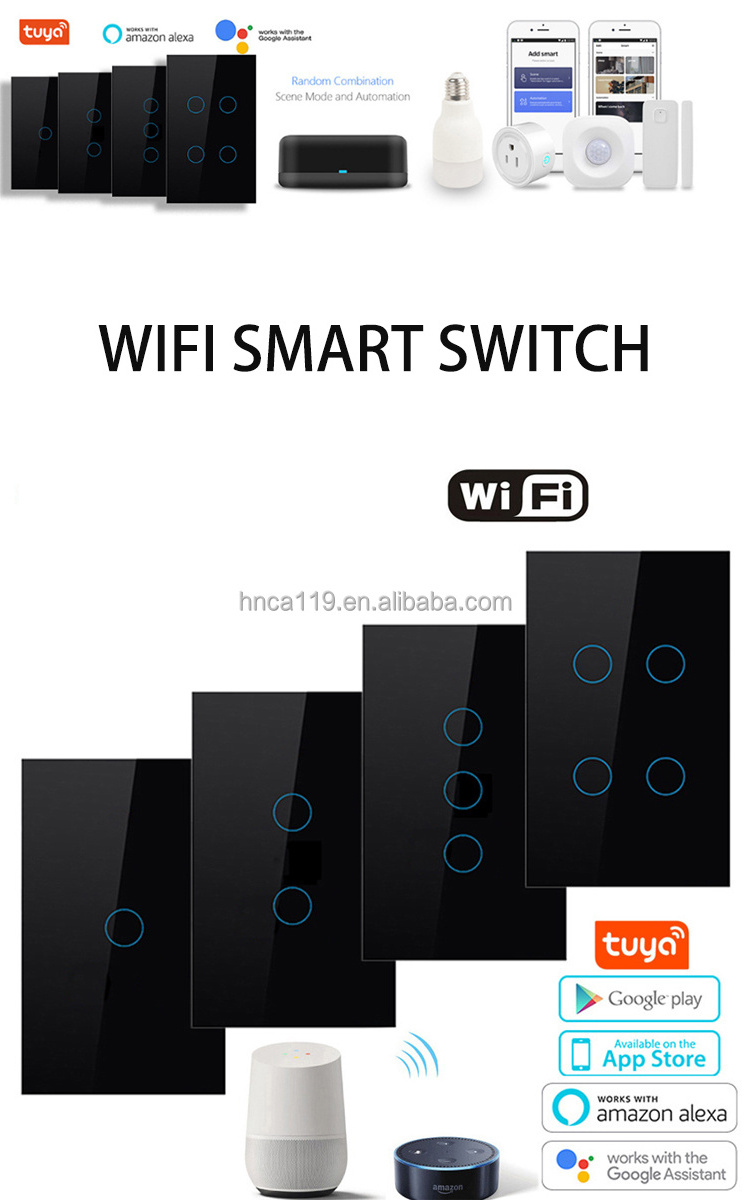 Waterproof Kinetic Switch Tuya  & WIFI Control EU 86 Type Smart Home Voice Control wireless self powered kinetic switch