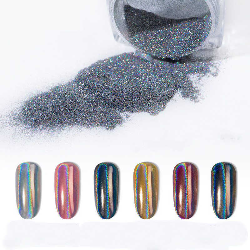 High-quality holographic nailpolish  powder pigment chrome dream rainbow powder for makeup nail art