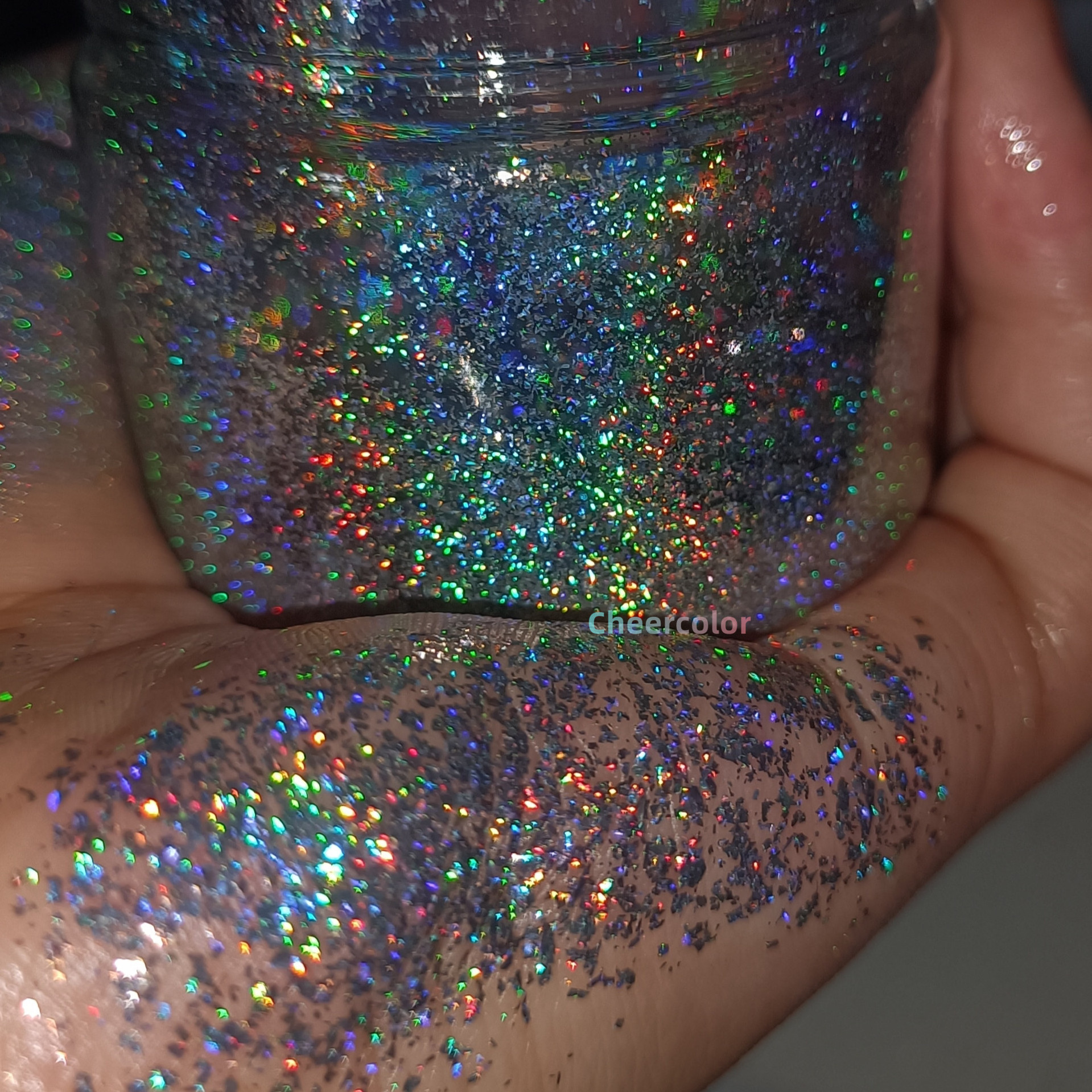 High-quality holographic nailpolish  powder pigment chrome dream rainbow powder for makeup nail art