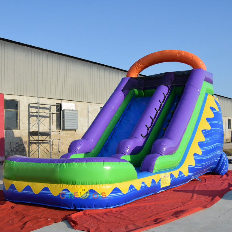 commercial fire n ice inflatable waterslides guangzhou 30ft inflatable slide curved big kahuna water slides for party rental