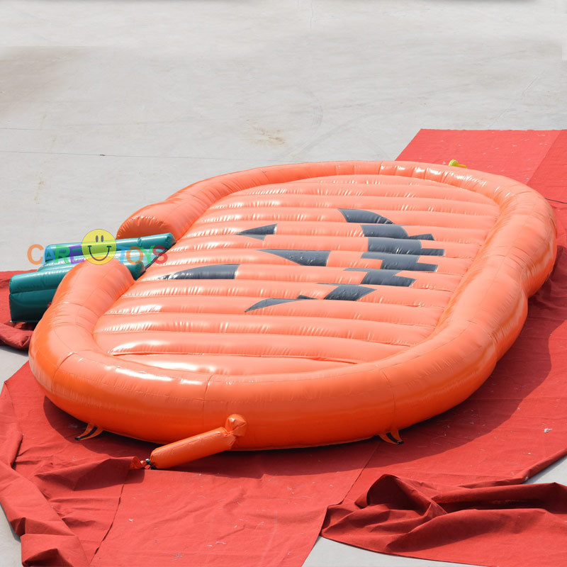 customized giant pumpkin inflatable bounce pad outdoor jump pillow kids jump pad for sale