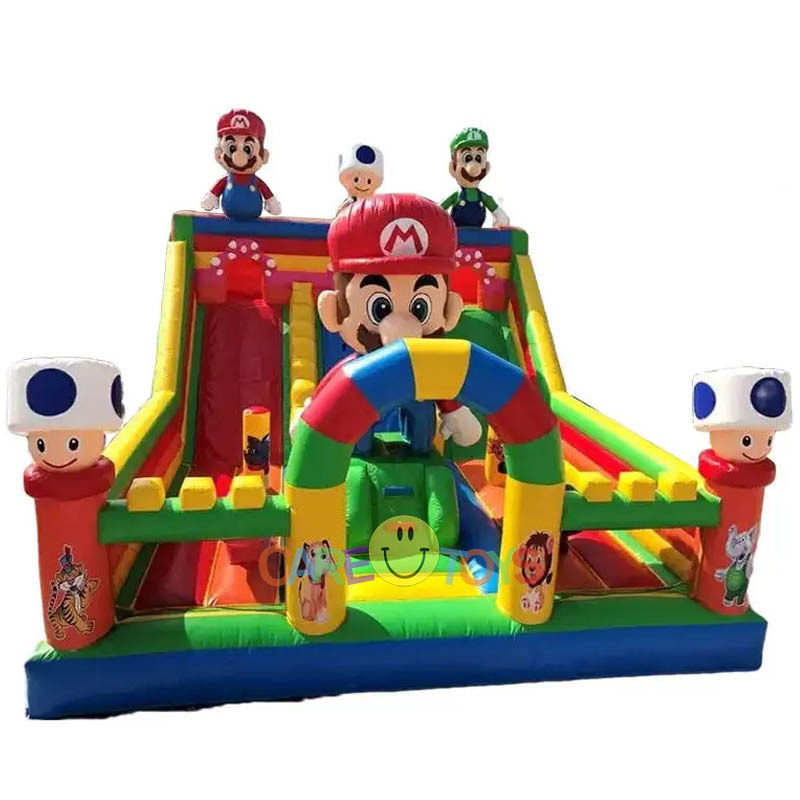 large outdoor Mario Air bounce playground inflatable trampoline game jumper super mario bros bouncy castle with slide commercial