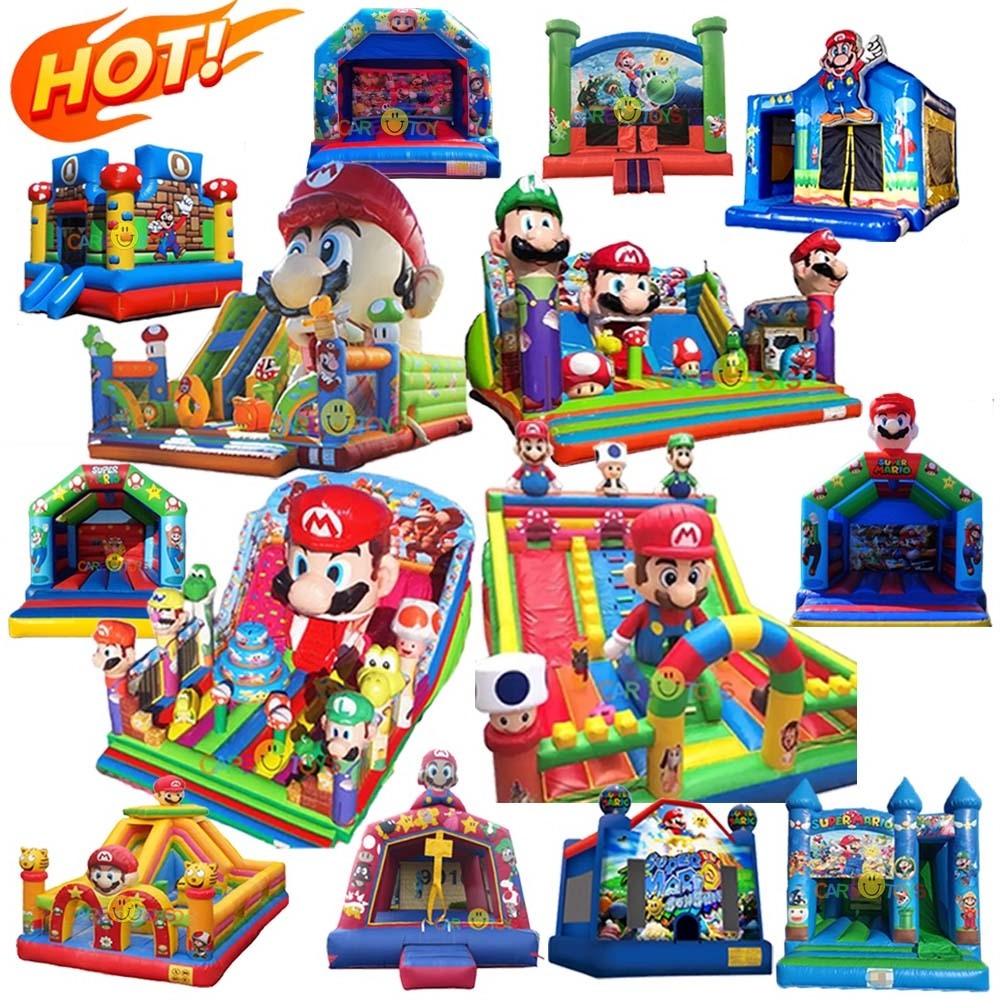 large outdoor Mario Air bounce playground inflatable trampoline game jumper super mario bros bouncy castle with slide commercial