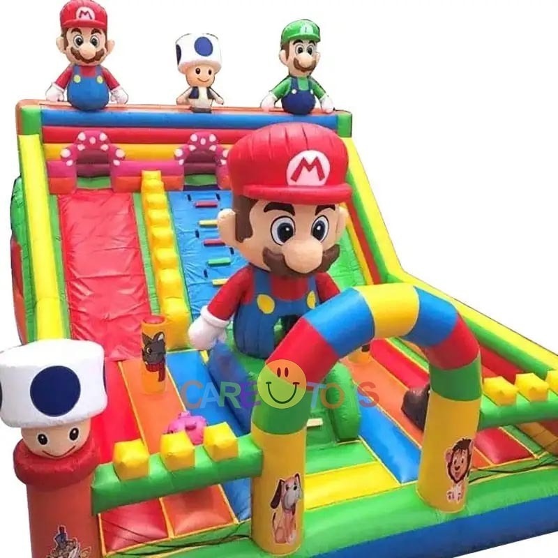 large outdoor Mario Air bounce playground inflatable trampoline game jumper super mario bros bouncy castle with slide commercial