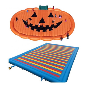 customized giant pumpkin inflatable bounce pad outdoor jump pillow kids jump pad for sale