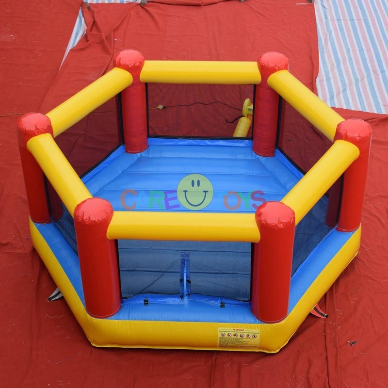 hexagonal kids inflatable boxing ring game bouncy castle wrestling ring