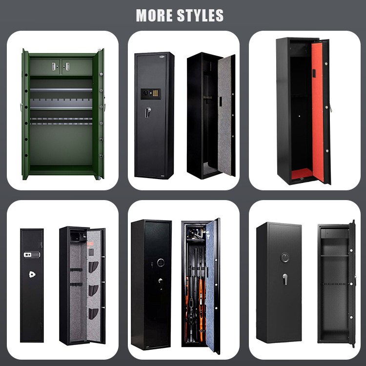 High Quality Gun Safe Cabinet Manufacturer Indoor Electronic Fingerprint Mechanical Lock Metal Steel Fireproof Cabinet