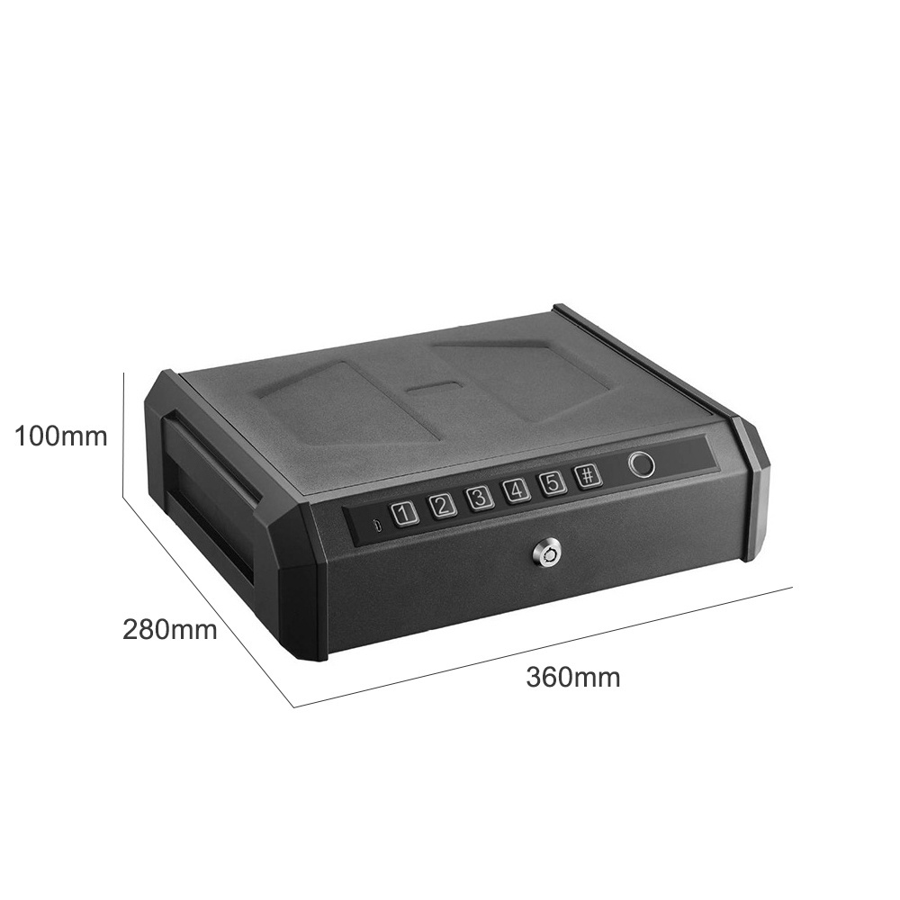 Biometric Gun Safe Fingerprint Lock Key Pad Home Personal Gun Safe Box