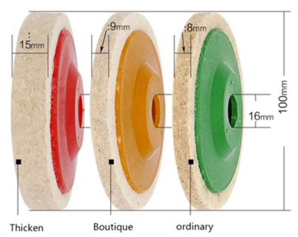 4inch 100x 16mm wool wheel polishing buffing wheel